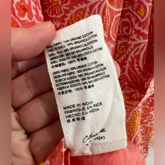 CLEOBELLA Grace Mini Dress in Bloom Block Print Coral Romantic Pastel - Size XS - Picture 9 of 11